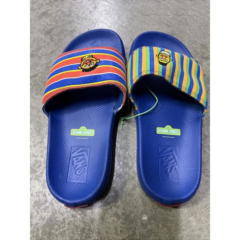 Vans Kids Slides Elmo Blue Red Orange Yellow Size 4 Kids New Sandals